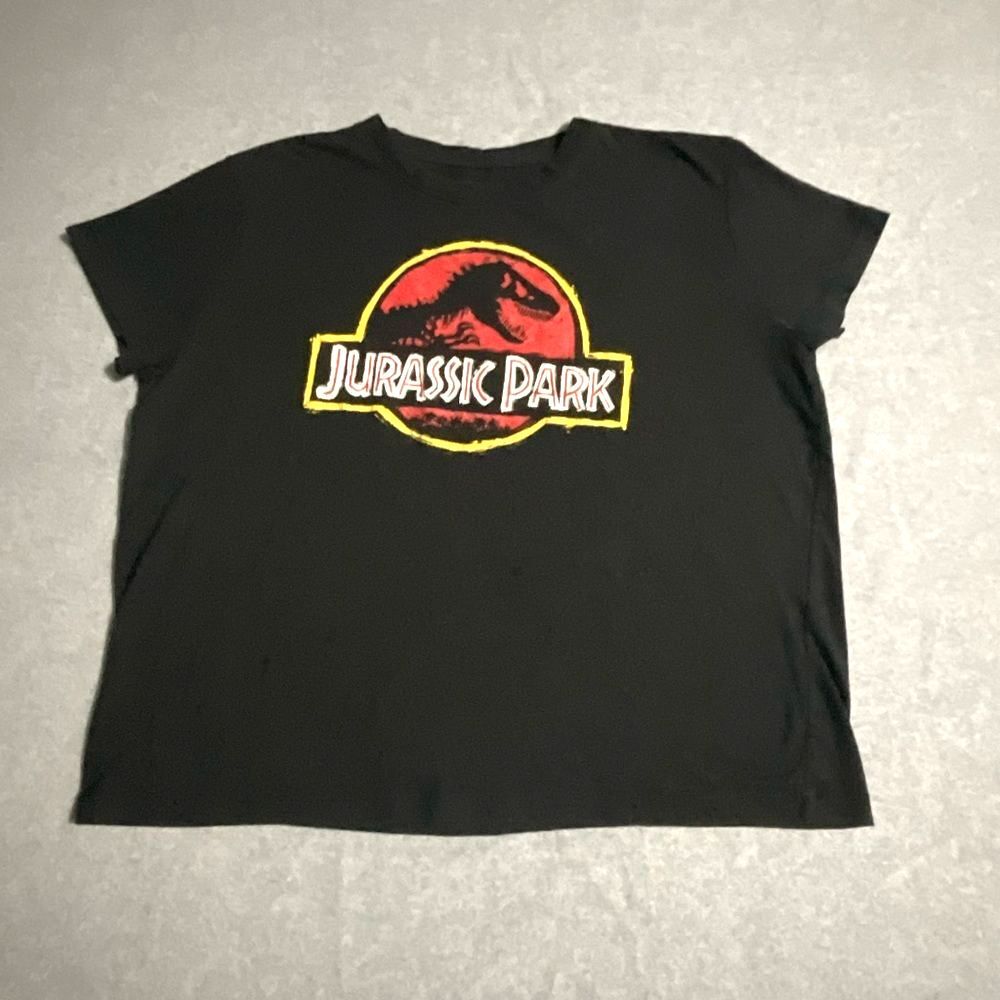 Jurassic Park Classic Logo T-Shirt - Black Graphic Tee - Size XL -Jurassic World